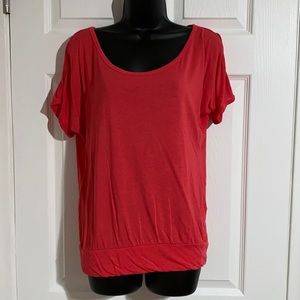 New York & Company Short Sleeve Cold Shoulder Top Sz S